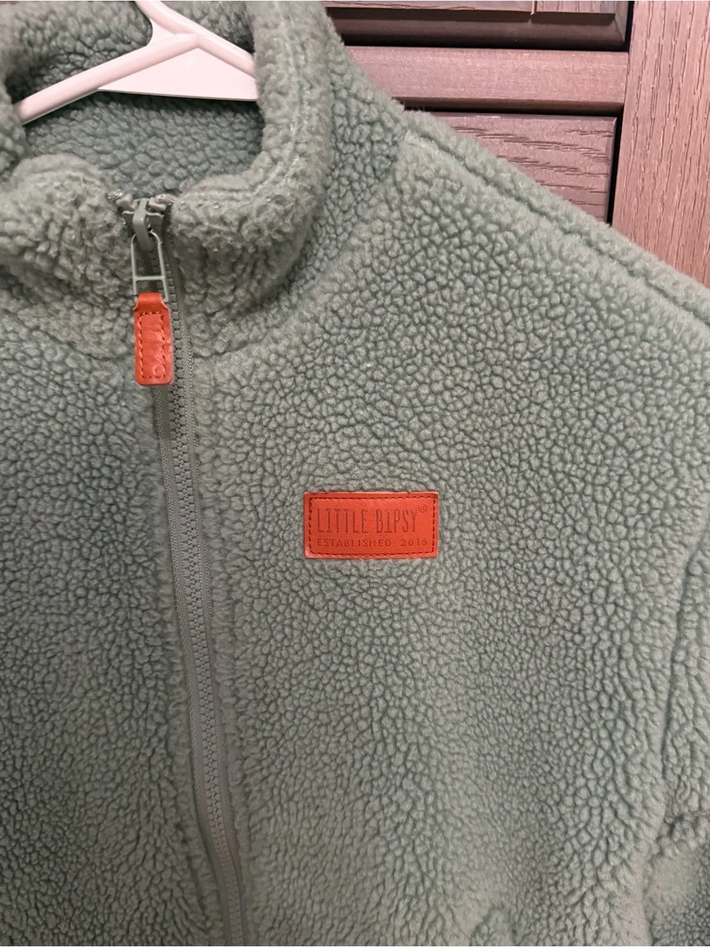 Little Bipsy Sherpa Jacket Size 5T/6T Mint Green Fleece Toddler Unisex Fall VGUC